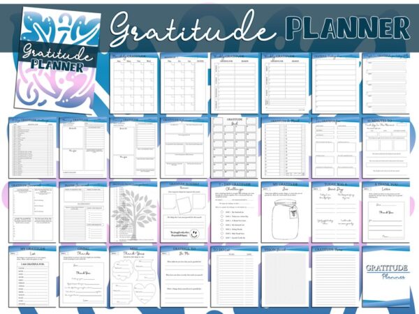 Gratitude Journal Printable Grateful Journal Mindfulness Digital Download Positivity Journal Classic Happy PDF Inserts A4 A5 Letter Half - Image 8