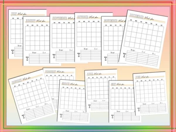 Meal Planner Printable Weekly Meal Monthly Digital Download Menu Binder Recipe Book Planner Classic Happy PDF Inserts A4 A5 Letter Half - Image 8