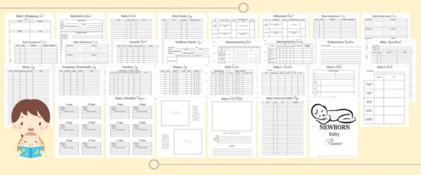 Newborn Baby Planner Digital Download Baby Book Memories Printable Baby First Year Planner Classic Happy PDF Inserts A4 A5 Letter Half - Image 6