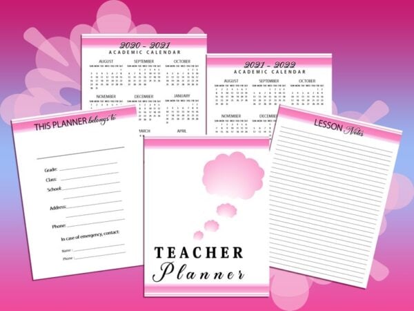 Teacher Planner School Printable Academic Digital Download Lesson Student Teaching Planner Classic Happy PDF Insert A4 A5 Letter Half - Image 6