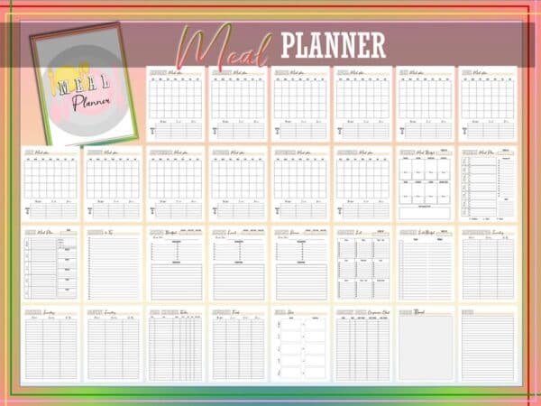 Meal Planner Printable Weekly Meal Monthly Digital Download Menu Binder Recipe Book Planner Classic Happy PDF Inserts A4 A5 Letter Half - Image 7