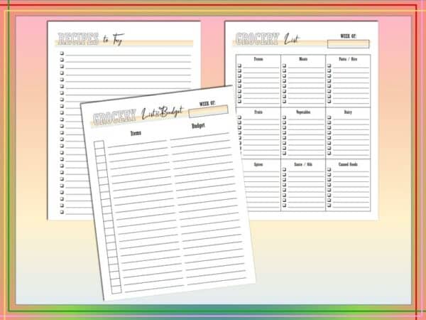 Meal Planner Printable Weekly Meal Monthly Digital Download Menu Binder Recipe Book Planner Classic Happy PDF Inserts A4 A5 Letter Half - Image 4