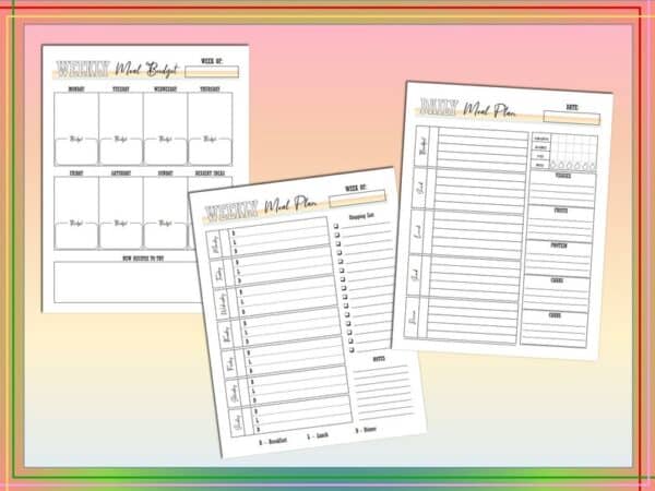 Meal Planner Printable Weekly Meal Monthly Digital Download Menu Binder Recipe Book Planner Classic Happy PDF Inserts A4 A5 Letter Half - Image 2