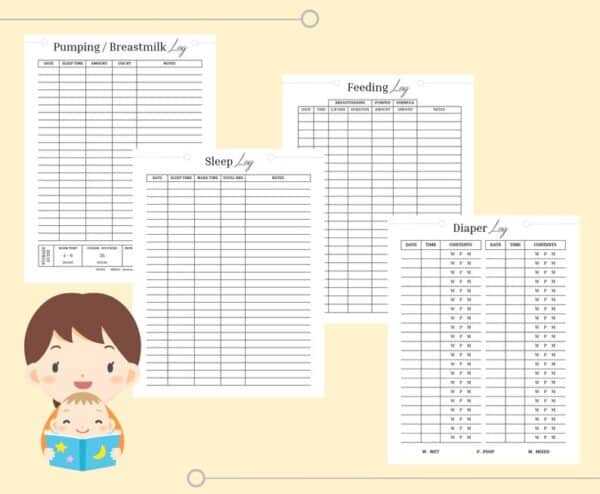 Newborn Baby Planner Digital Download Baby Book Memories Printable Baby First Year Planner Classic Happy PDF Inserts A4 A5 Letter Half - Image 3