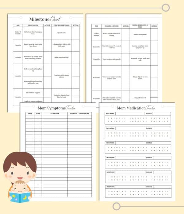 Newborn Baby Planner Digital Download Baby Book Memories Printable Baby First Year Planner Classic Happy PDF Inserts A4 A5 Letter Half - Image 2