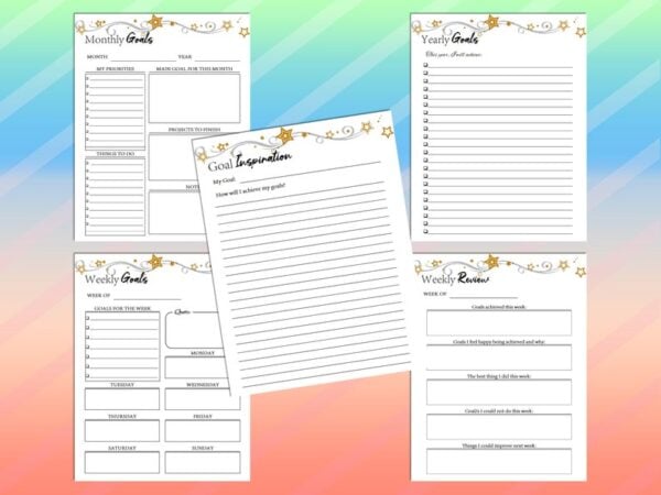 New Year Planner Printable Resolution Goal Planner 2021 Calendar Digital Download Day Binder Classic Happy PDF Inserts A4 A5 Letter Half - Image 4