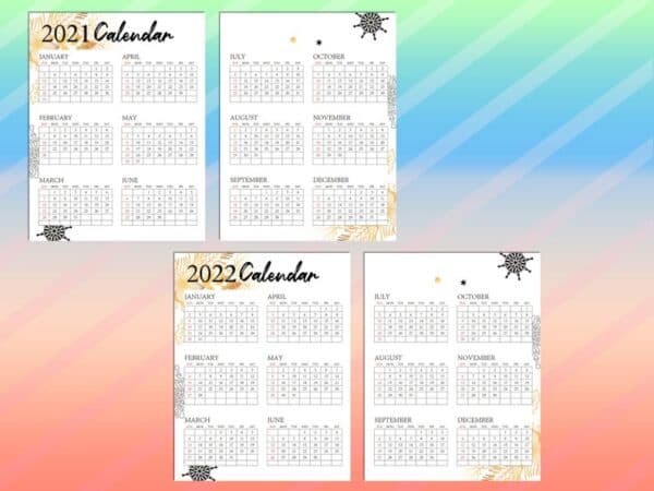 New Year Planner Printable Resolution Goal Planner 2021 Calendar Digital Download Day Binder Classic Happy PDF Inserts A4 A5 Letter Half - Image 6