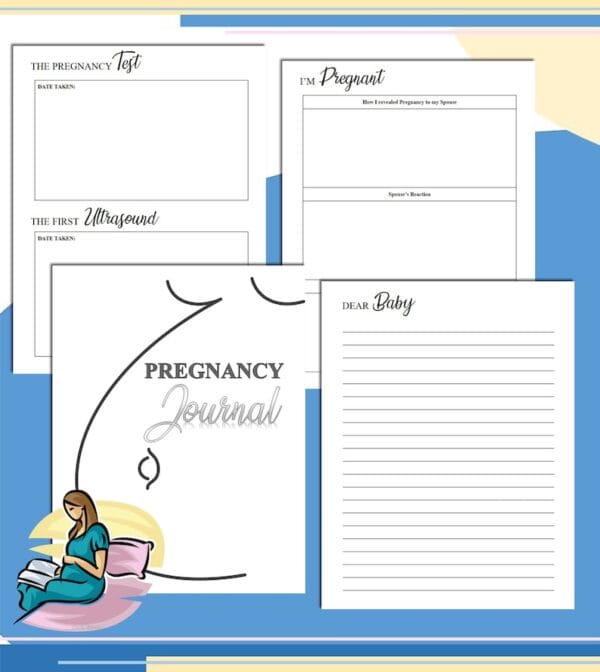 Pregnancy Journal Planner Printable Maternity Digital Download Baby Planner Expecting New Mom Classic Happy PDF Inserts A4 A5 Letter Half - Image 4