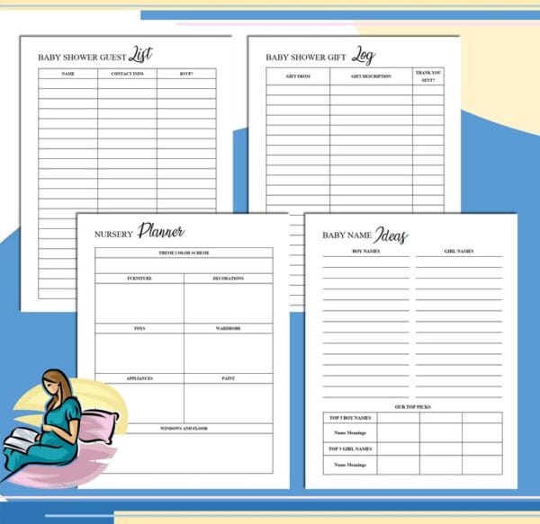 Pregnancy Journal Planner Printable Maternity Digital Download Baby Planner Expecting New Mom Classic Happy PDF Inserts A4 A5 Letter Half - Image 3