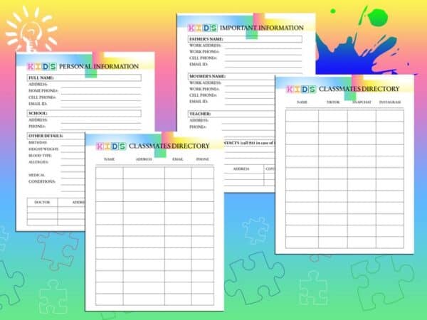 Kids Planner Digital Download Chore Chart Daily Weekly Monthly Chart Planner Checklist Classic Happy PDF Inserts A4 A5 Letter Half - Image 9