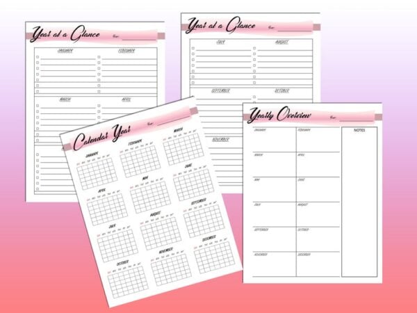 Undated Digital Planner Undated Calendar Printable Digital Download Daily Weekly Monthly Planner Classic Happy PDF Inserts A4 A5 Letter Half - Image 5