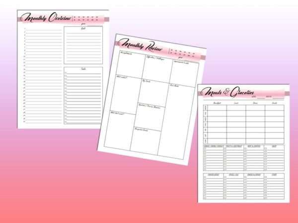 Undated Digital Planner Undated Calendar Printable Digital Download Daily Weekly Monthly Planner Classic Happy PDF Inserts A4 A5 Letter Half - Image 3