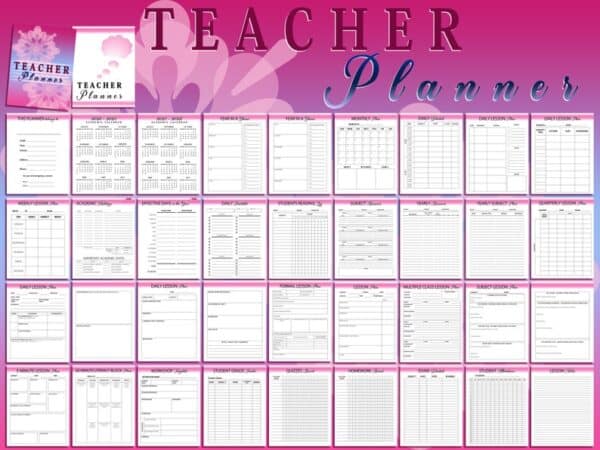 Teacher Planner School Printable Academic Digital Download Lesson Student Teaching Planner Classic Happy PDF Insert A4 A5 Letter Half - Image 2