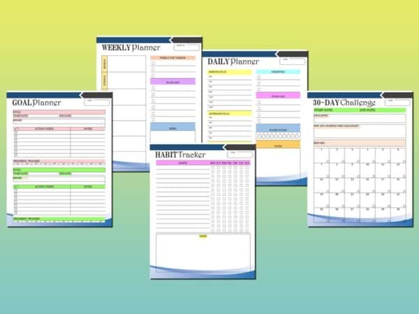 Productivity Planner Printable Daily Goal Tracker Digital Download Challenge Project Planner Classic Happy PDF Inserts A4 A5 Letter Half - Image 6