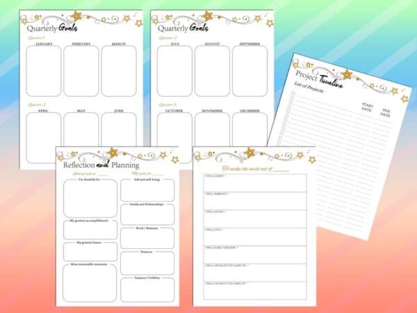 New Year Planner Printable Resolution Goal Planner 2021 Calendar Digital Download Day Binder Classic Happy PDF Inserts A4 A5 Letter Half - Image 7