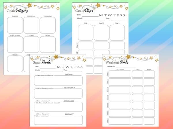 New Year Planner Printable Resolution Goal Planner 2021 Calendar Digital Download Day Binder Classic Happy PDF Inserts A4 A5 Letter Half - Image 8