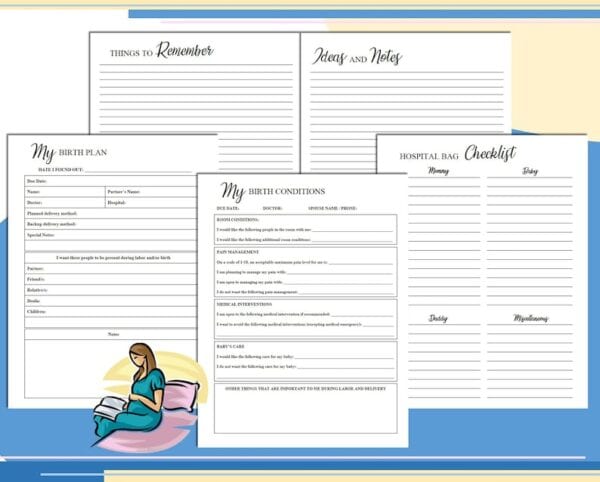Pregnancy Journal Planner Printable Maternity Digital Download Baby Planner Expecting New Mom Classic Happy PDF Inserts A4 A5 Letter Half