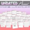Undated Digital Planner Undated Calendar Printable Digital Download Daily Weekly Monthly Planner Classic Happy PDF Inserts A4 A5 Letter Half