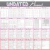 Undated Digital Planner Undated Calendar Printable Digital Download Daily Weekly Monthly Planner Classic Happy PDF Inserts A4 A5 Letter Half - Image 2