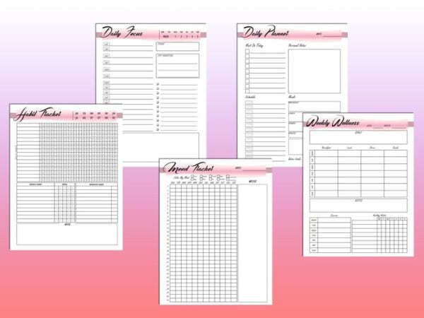 Undated Digital Planner Undated Calendar Printable Digital Download Daily Weekly Monthly Planner Classic Happy PDF Inserts A4 A5 Letter Half - Image 6