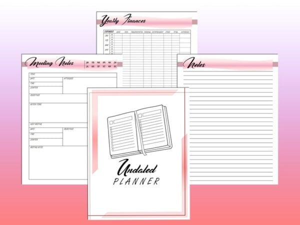 Undated Digital Planner Undated Calendar Printable Digital Download Daily Weekly Monthly Planner Classic Happy PDF Inserts A4 A5 Letter Half - Image 9