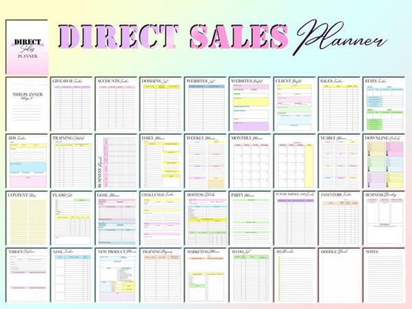 Direct Sales Planner MLM Printable Power Hour Small Business Digital Download Network Marketing Classic Happy PDF Inserts A4 A5 Letter Half - Image 2