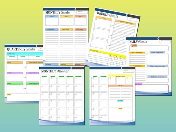 Productivity Planner Printable Daily Goal Tracker Digital Download Challenge Project Planner Classic Happy PDF Inserts A4 A5 Letter Half - Image 4