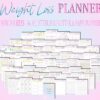 Weight Loss Journal Tracker Planner Workout Fitness Printable Digital Meal Habits Calories Classic Happy PDF Inserts A4 A5 Letter Half