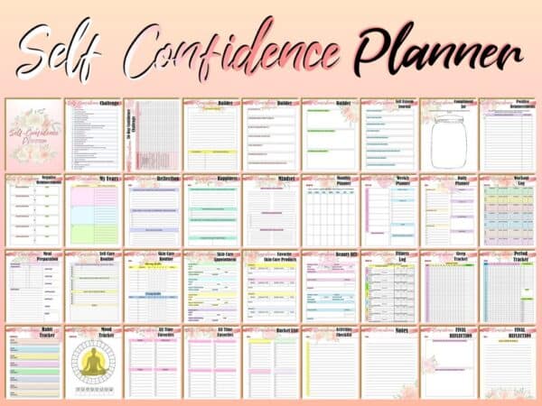 Self Care Kit Self Confidence Journal Worksheet Printable Self Esteem Mental Health Digital Download Classic Happy PDF Inserts A4 A5 Letter - Image 6