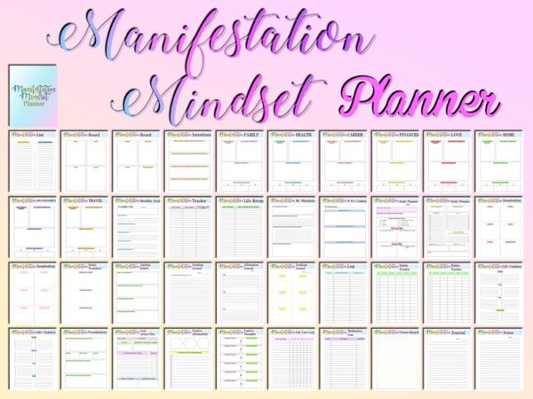 Manifestation Journal Intentions Planner Printable Law of Attraction Digital Download Classic Happy PDF Inserts A4 A5 Letter - Image 2