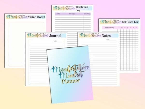 Manifestation Journal Intentions Planner Printable Law of Attraction Digital Download Classic Happy PDF Inserts A4 A5 Letter - Image 4