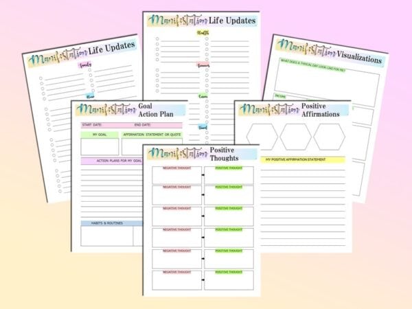 Manifestation Journal Intentions Planner Printable Law of Attraction Digital Download Classic Happy PDF Inserts A4 A5 Letter - Image 5