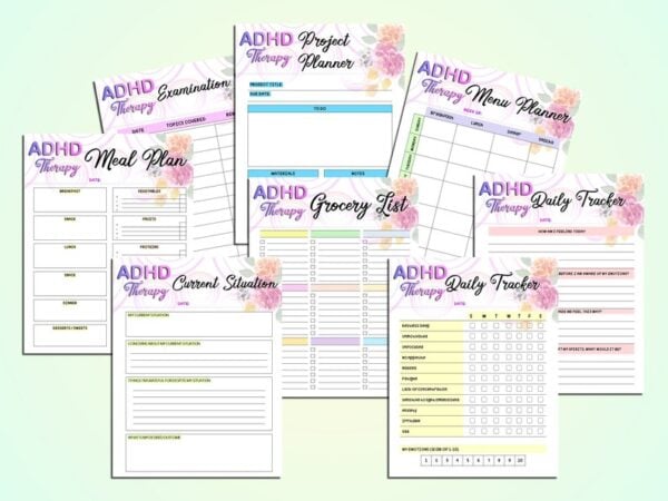 Ultimate ADHD Therapy Planner ADD Printable School Project Digital Download Anxiety Life Organizer Classic Happy PDF Inserts A4 A5 Letter - Image 8