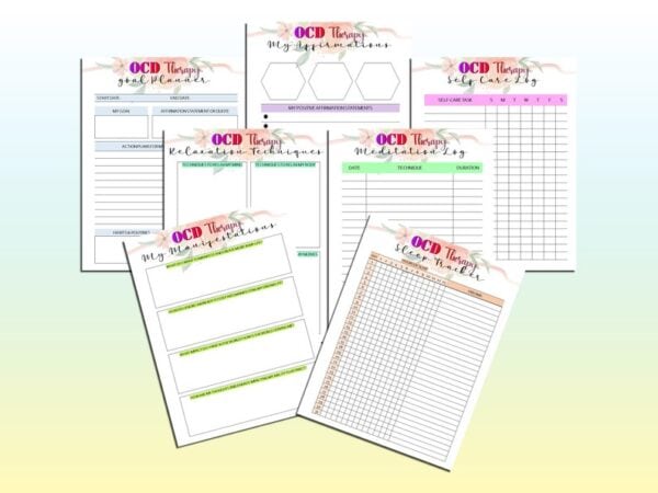 Ultimate OCD Therapy Anxiety Eating Disorder Recovery Mental Health Planner Printable Digital Download Obsessive Compulsive Disorder Happy - Image 8