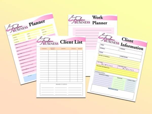 Freelance Business Planner Printable Solopreneur Digital Download Work from Home Small Business Classic Happy PDF Inserts A4 A5 Letter Half - Image 4