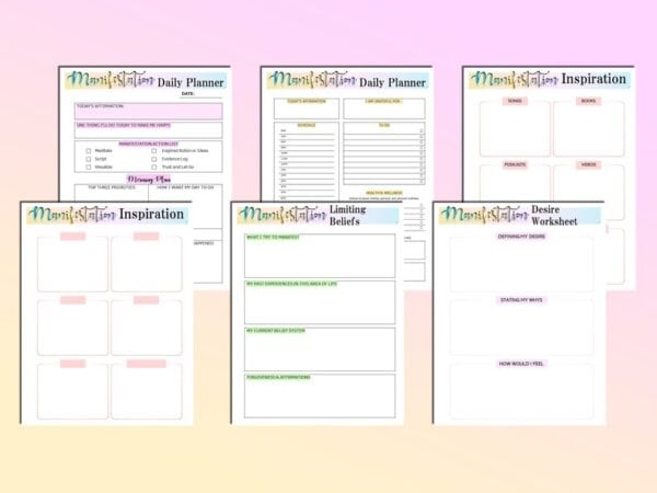 Manifestation Journal Intentions Planner Printable Law of Attraction Digital Download Classic Happy PDF Inserts A4 A5 Letter - Image 8