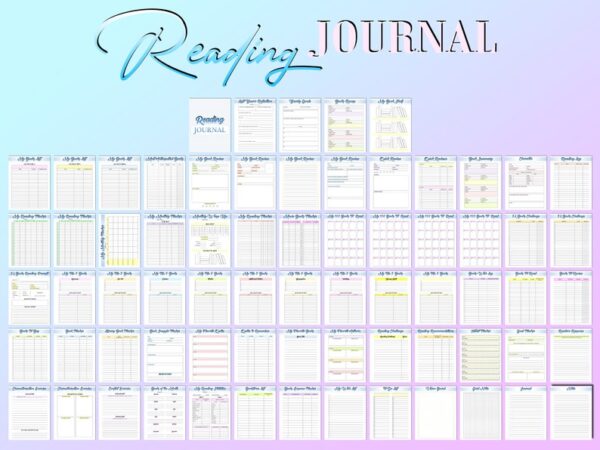 Reading Journal Printable Book Lovers Tracker Planner Self Care Journal Digital Download Reading Goal Classic Happy PDF Inserts A4 A5 Letter - Image 9