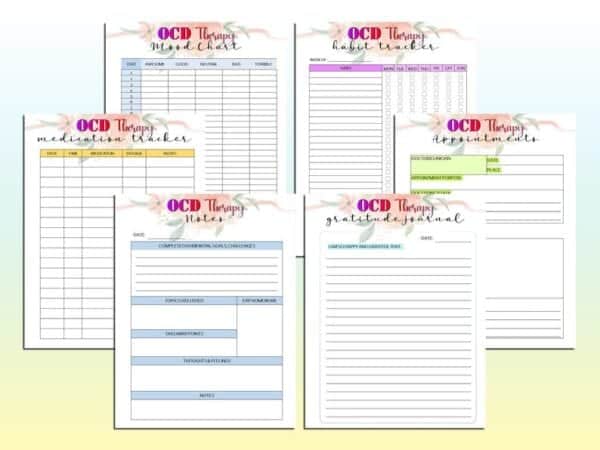 Ultimate OCD Therapy Anxiety Eating Disorder Recovery Mental Health Planner Printable Digital Download Obsessive Compulsive Disorder Happy - Image 4