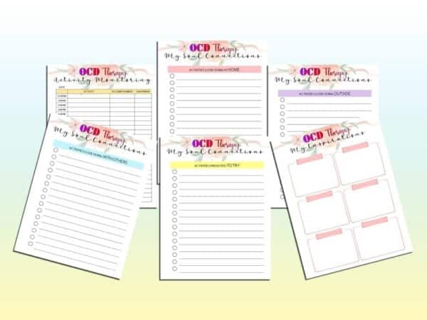 Ultimate OCD Therapy Anxiety Eating Disorder Recovery Mental Health Planner Printable Digital Download Obsessive Compulsive Disorder Happy - Image 3