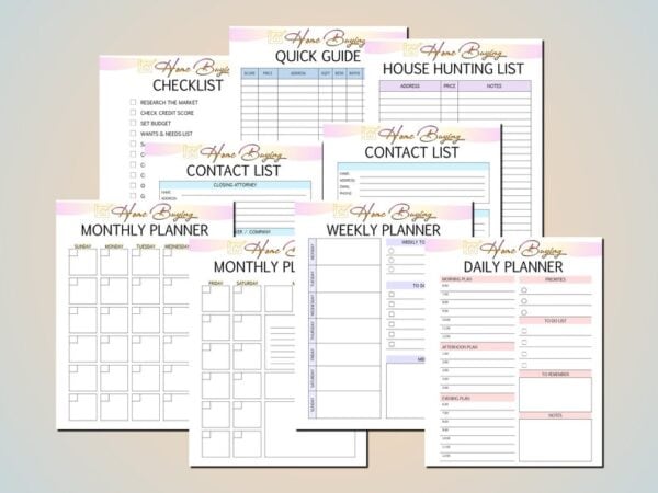 House Hunting Planner Home Buying Checklist Property Printable Project Moving Relocation Planner Classic Happy PDF Inserts A4 A5 Letter Half - Image 5