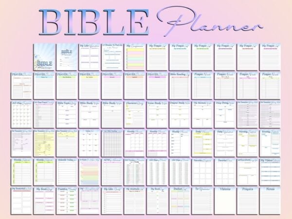 Bible Journaling Printable Bible Planner Prayer Sermons Scriptures Devotional Verses Digital Download Classic Happy PDF Inserts A4 A5 Letter - Image 10