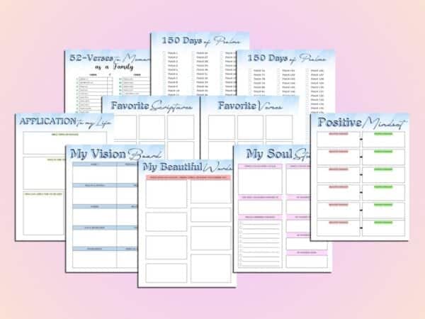 Bible Journaling Printable Bible Planner Prayer Sermons Scriptures Devotional Verses Digital Download Classic Happy PDF Inserts A4 A5 Letter - Image 9