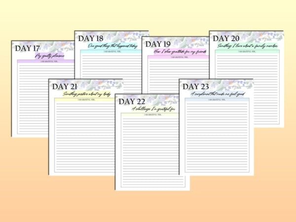 30 Day Gratitude Journal Printable Grateful Planner Mindfulness Digital Download Positivity Wellness Happiness 5 five minute Self Care Daily - Image 5