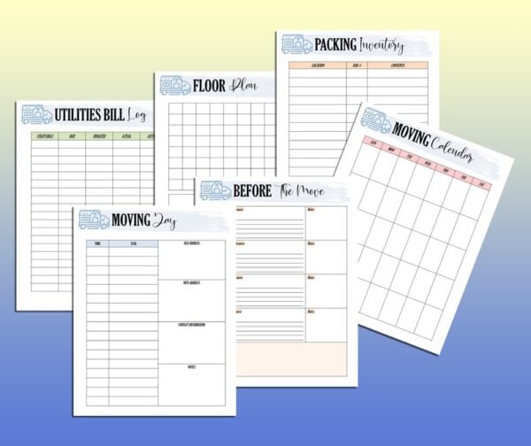 Moving Planner Relocation Checklist Home Moving Guide Property Printable New Home Project Binder Classic Happy PDF Inserts A4 A5 Letter - Image 6