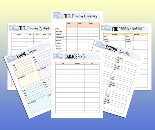 Moving Planner Relocation Checklist Home Moving Guide Property Printable New Home Project Binder Classic Happy PDF Inserts A4 A5 Letter - Image 5