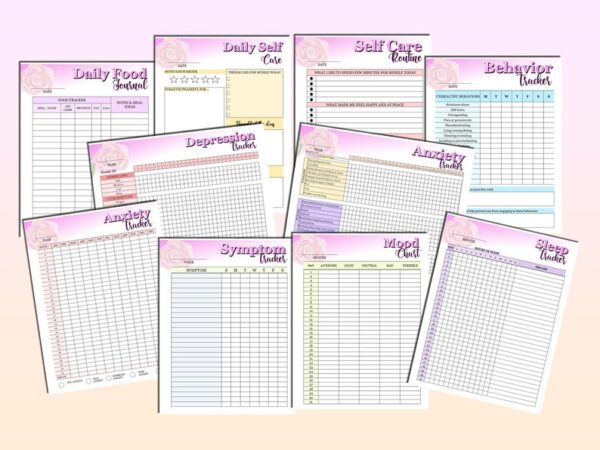 Mental Health Planner Wellness Self Care Journal Life Printable Mindfulness Life Organizer Mood Anxiety Tracker Self Improvement Bullet - Image 4