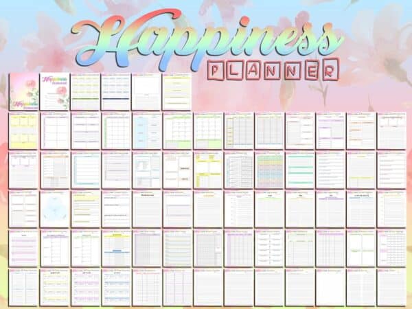 Happiness Planner Life Goals Self Care Journal Printable Digital Download Self Confidence Esteem Life Binder Gratitude Happy PDF Inserts - Image 3