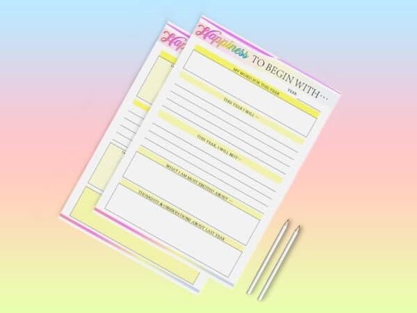 Happiness Planner Life Goals Self Care Journal Printable Digital Download Self Confidence Esteem Life Binder Gratitude Happy PDF Inserts - Image 4