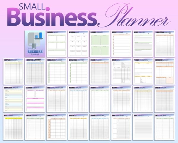 Small Business Planner Printable Etsy Shop Seller Organizer Freelance Digital Download Home Business Direct Sales PDF Inserts Happy Classic - Image 2