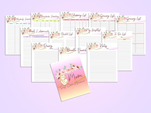 Mom Self Care Journal Planner Beauty Printable Digital Download Goals Gratitude Health Life Busy Women Classic Happy PDF Insert A4 A5 Letter - Image 4